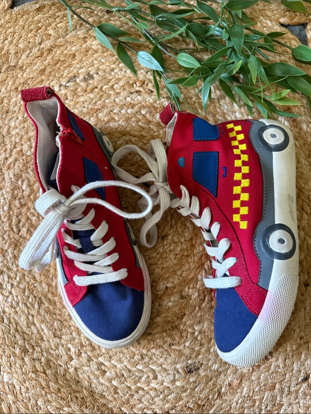 Mini Boden Novelty Car High Top Sneaker. Size 33/ 1 US